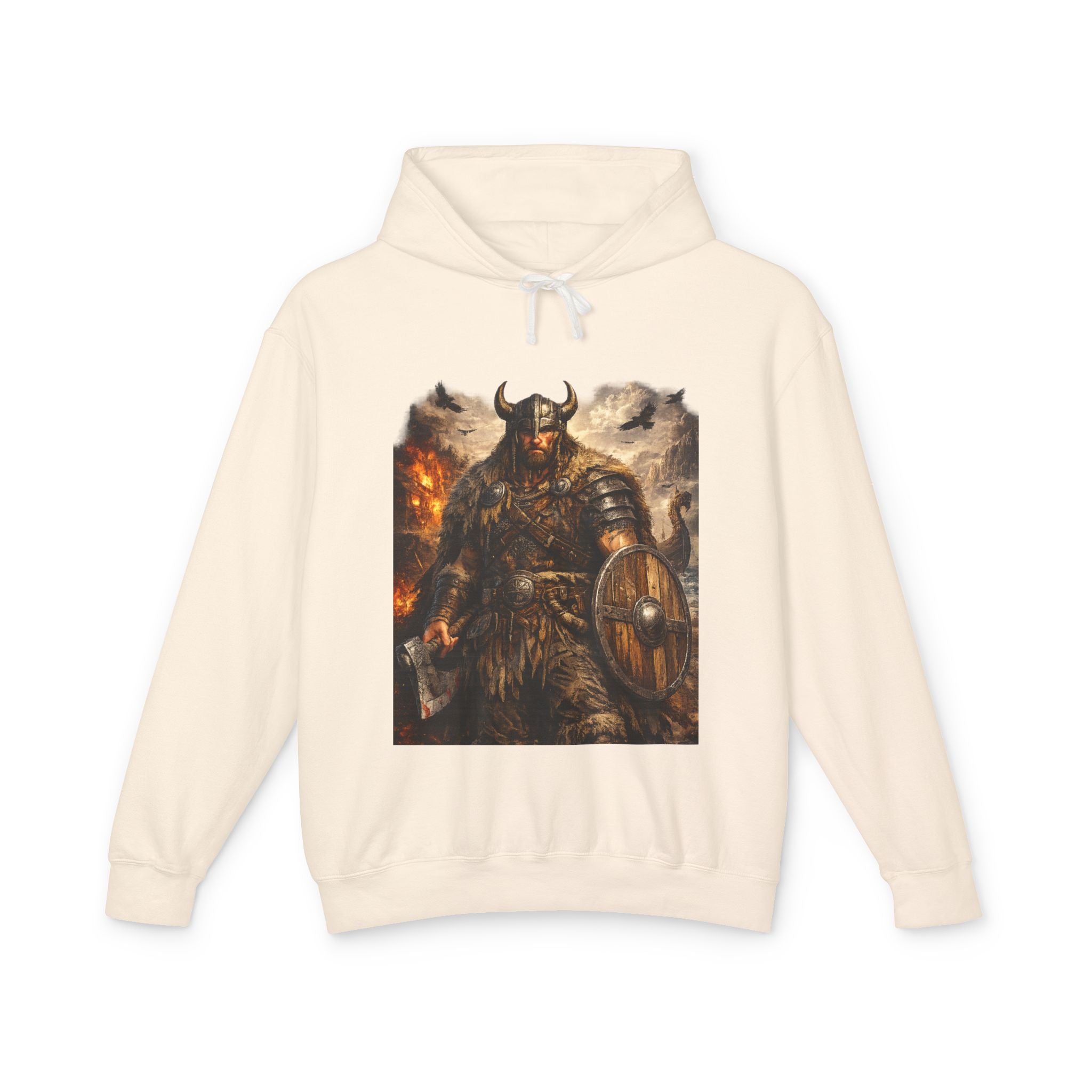 Viking Warrior Hoodie — "Forge Your Legend" Shield & Helmet Sweatshirt