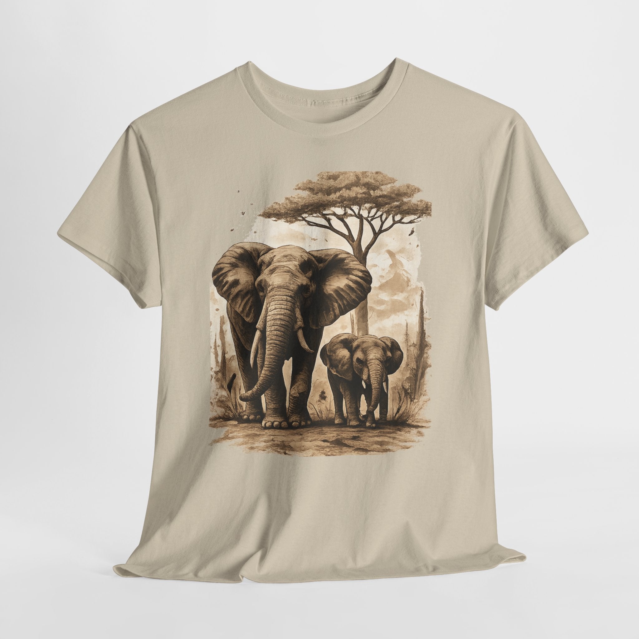 Elephant Family Tee — Vintage Safari Wildlife T-Shirt