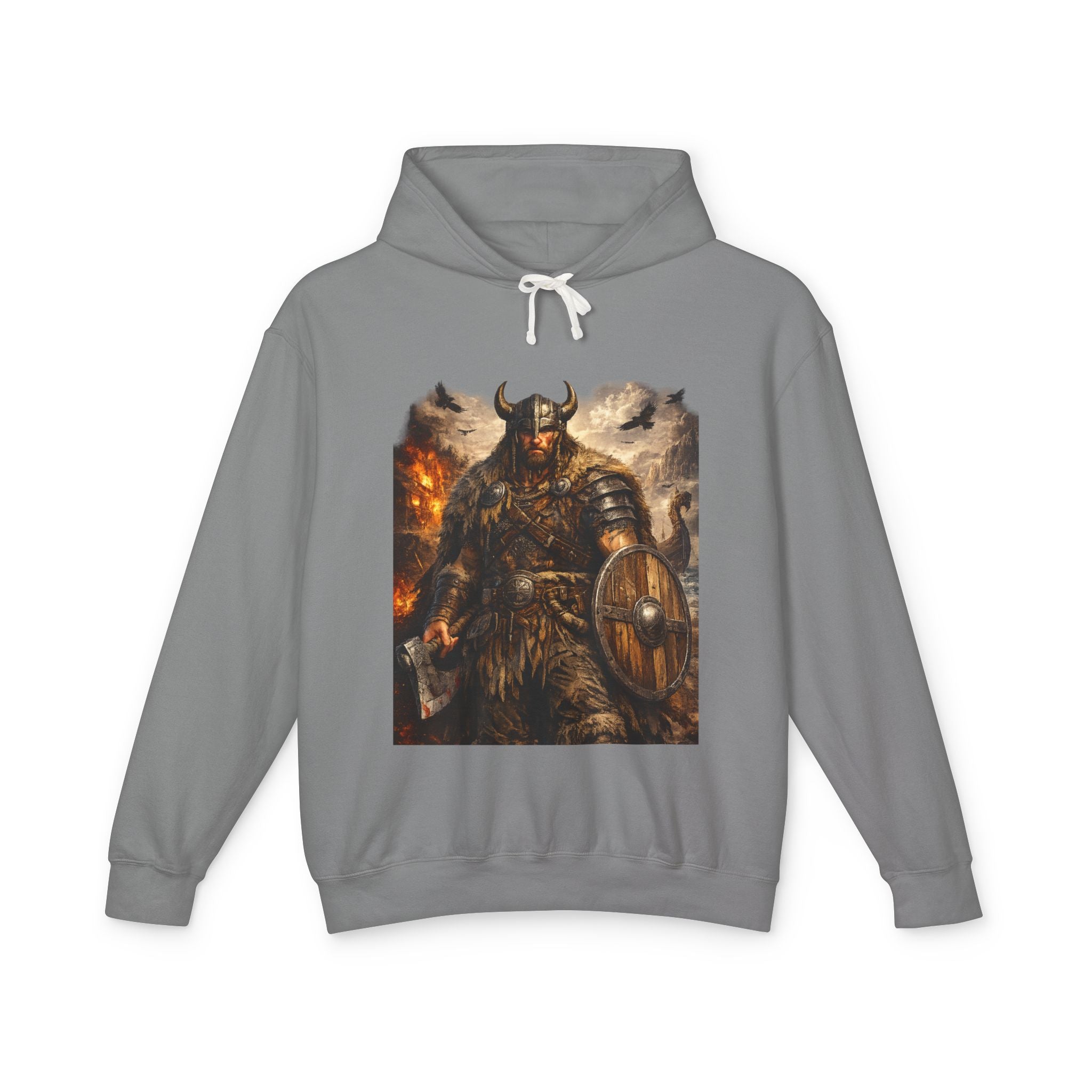 Viking Warrior Hoodie — "Forge Your Legend" Shield & Helmet Sweatshirt