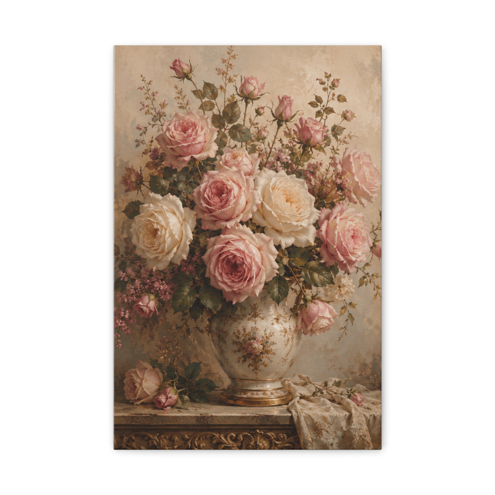Vintage Rose Bouquet Canvas Print