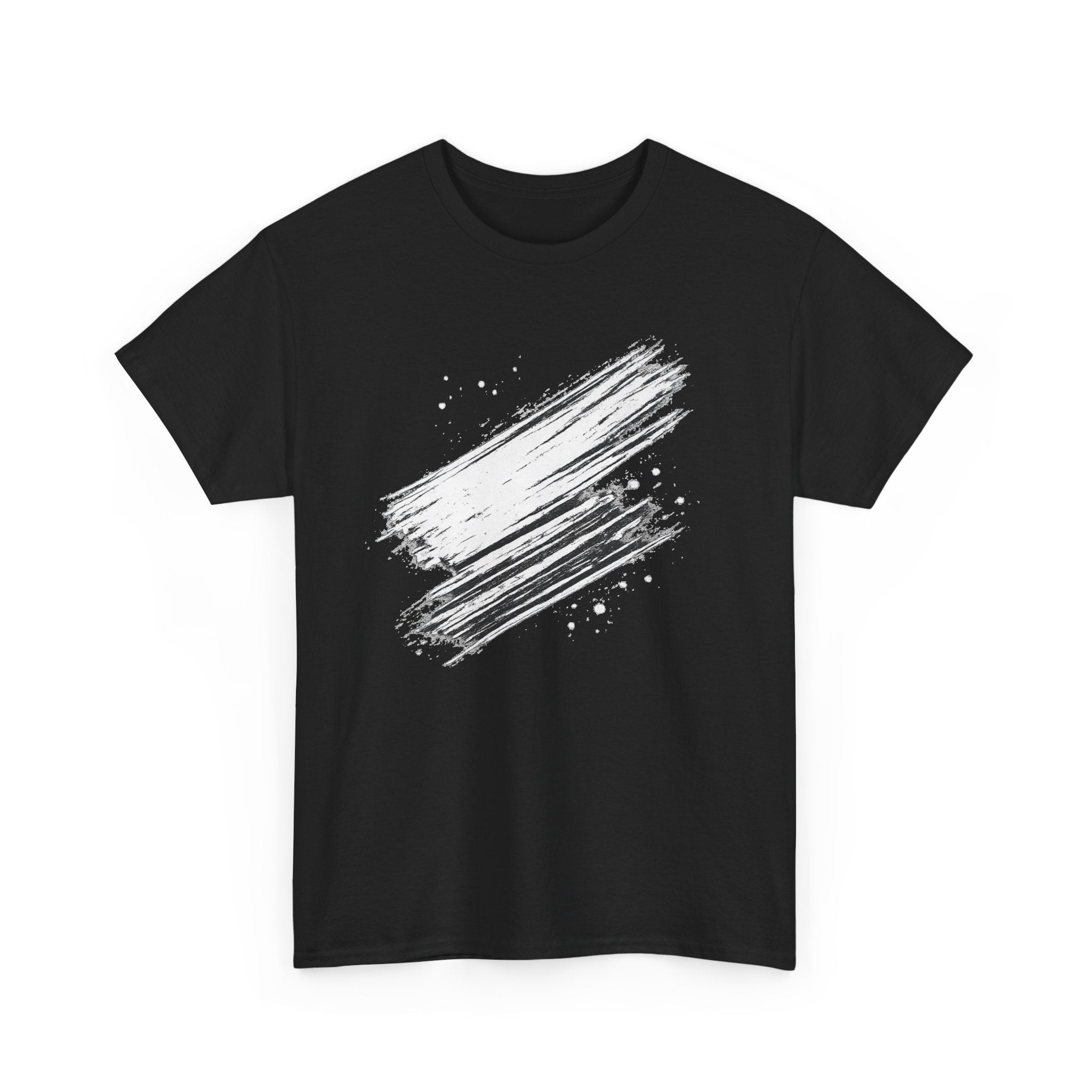 Abstract Brushstroke T-Shirt — Minimal Black Paint Stroke Tee