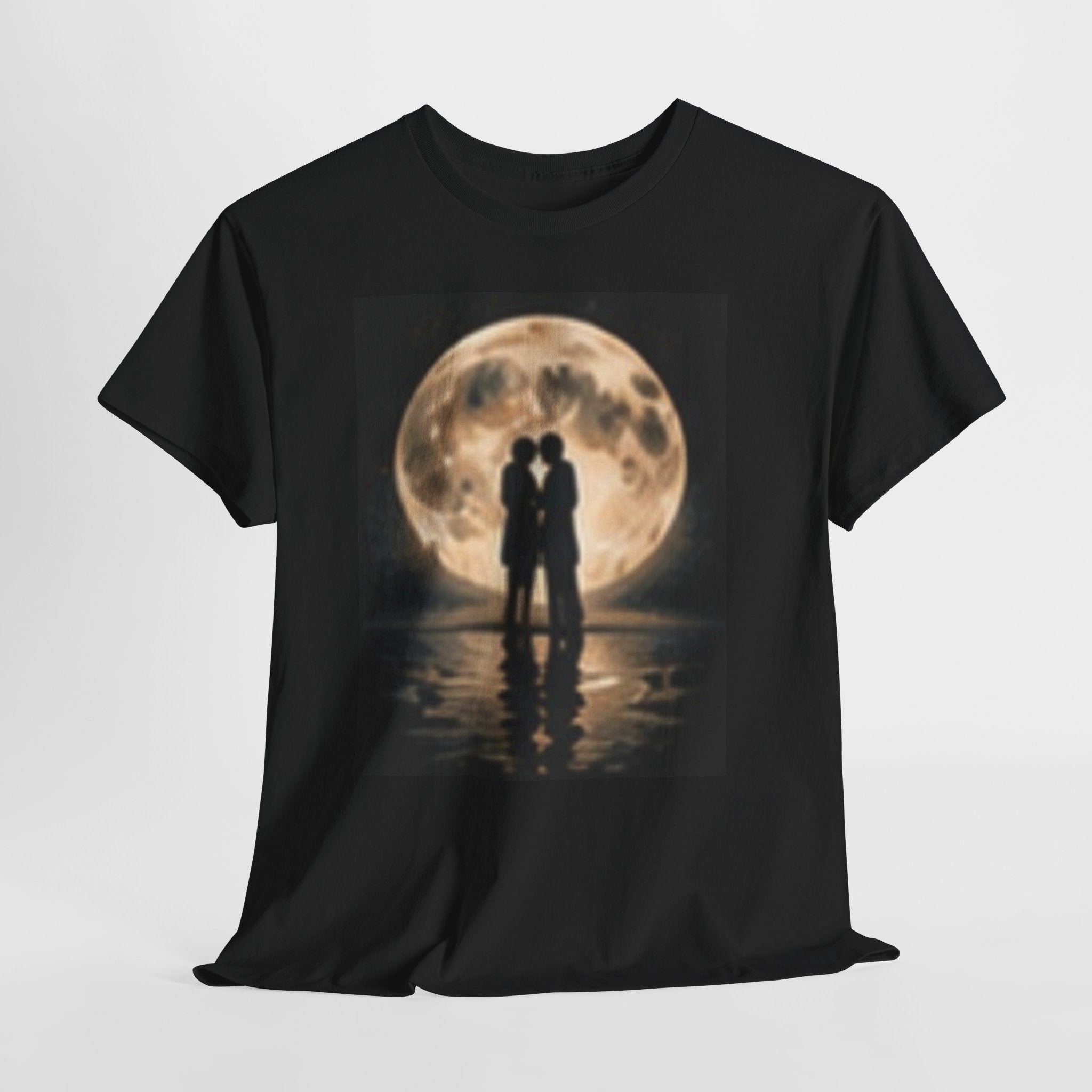 Moonlight Kiss T‑Shirt — Romantic Couple Silhouette Tee