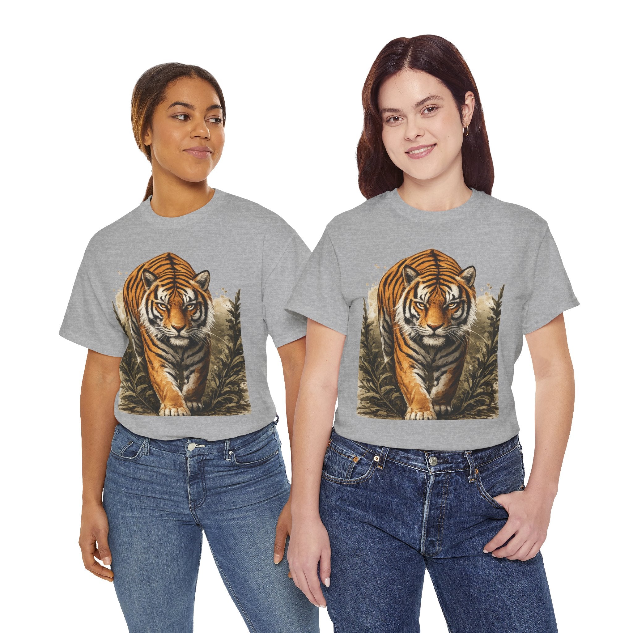 Tiger Stroll Graphic Tee — Majestic Tiger Vintage-Style T-Shirt
