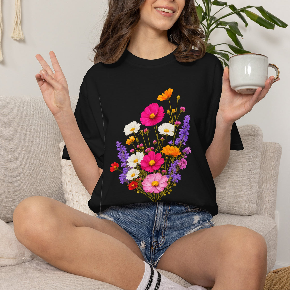 Floral Bouquet T-Shirt — Vintage Wildflower Garden Tee