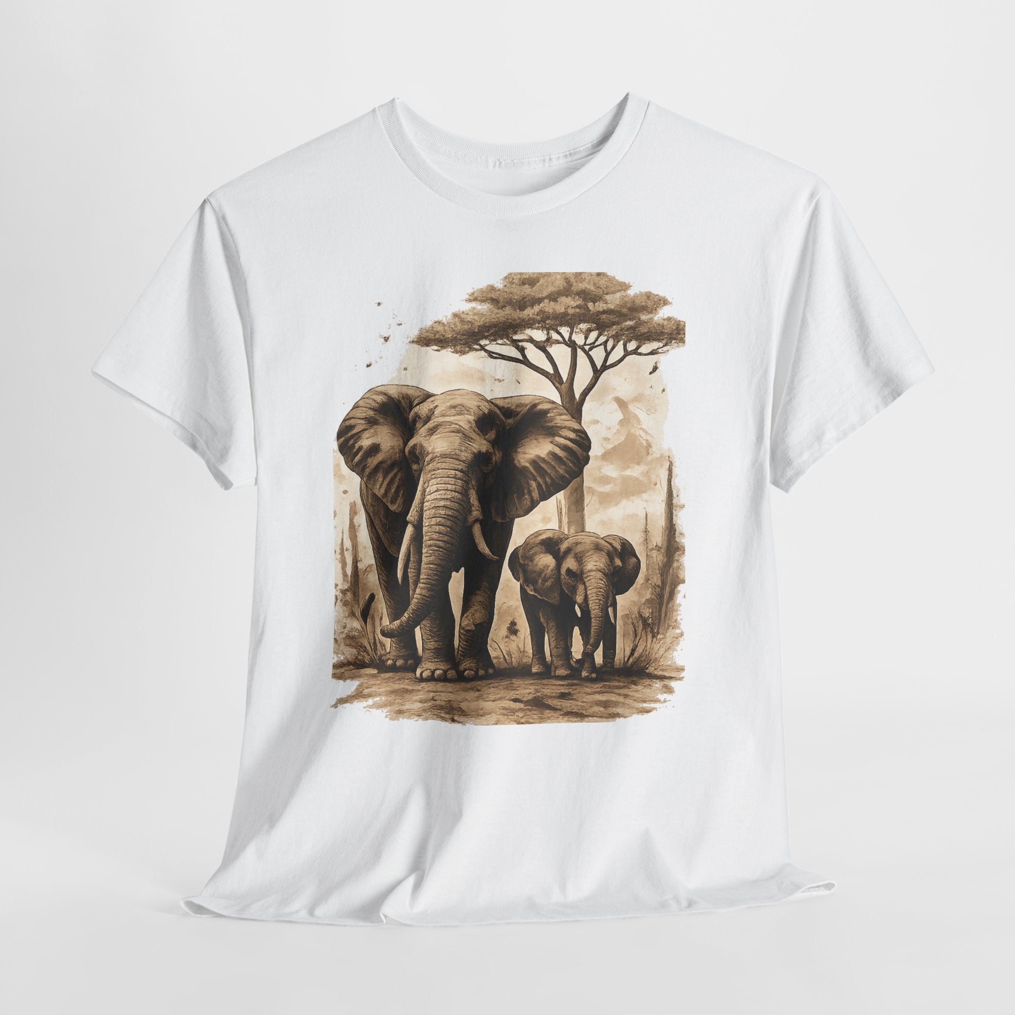 Elephant Family Tee — Vintage Safari Wildlife T-Shirt