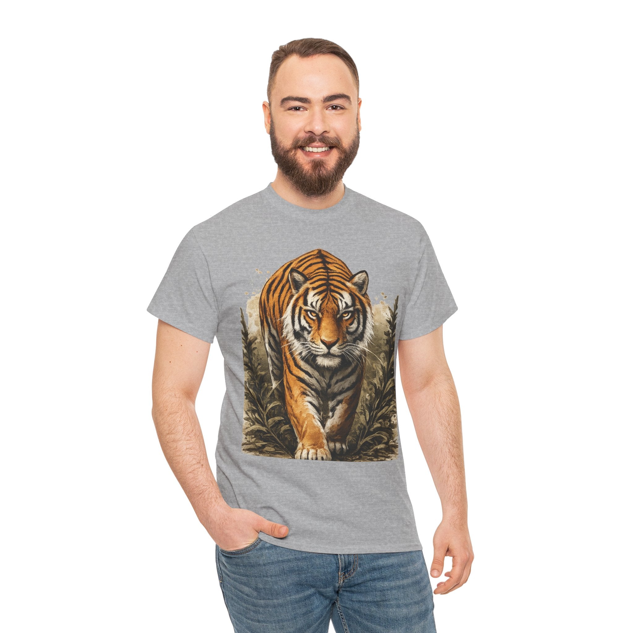 Tiger Stroll Graphic Tee — Majestic Tiger Vintage-Style T-Shirt