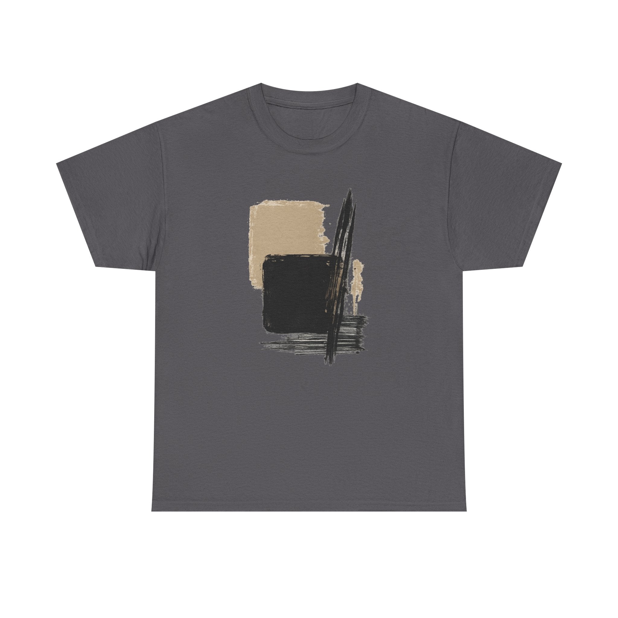 Abstract Brushstroke Tee — Minimal Neutral Art Graphic T-Shirt