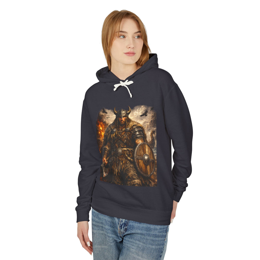 Viking Warrior Hoodie — "Forge Your Legend" Shield & Helmet Sweatshirt