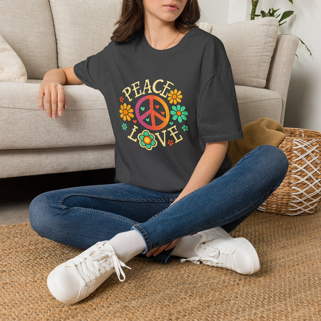 Peace & Love T-Shirt — Retro Flower Peace Sign Tee
