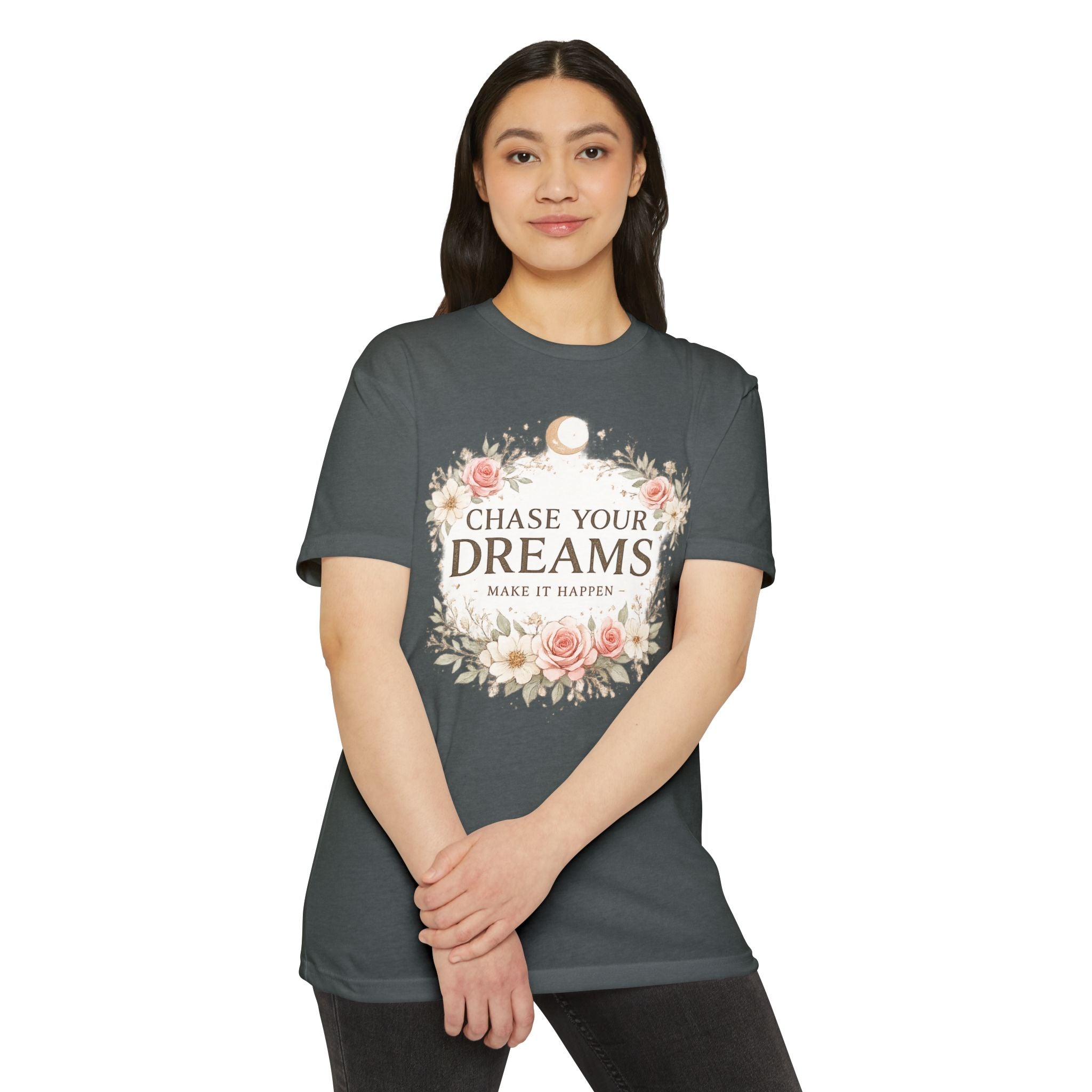Chase Your Dreams Floral T-Shirt — Inspirational Quote Tee