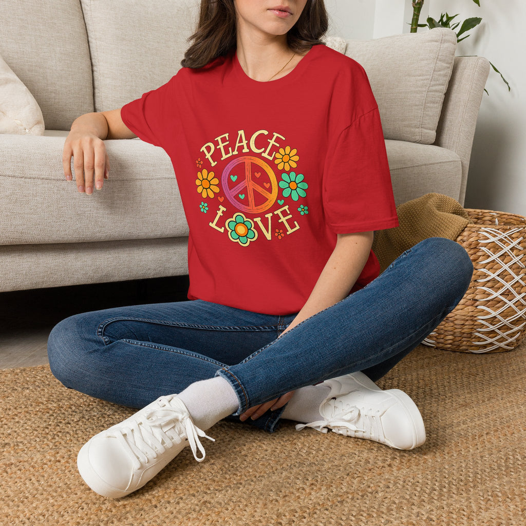 Peace & Love T-Shirt — Retro Flower Peace Sign Tee