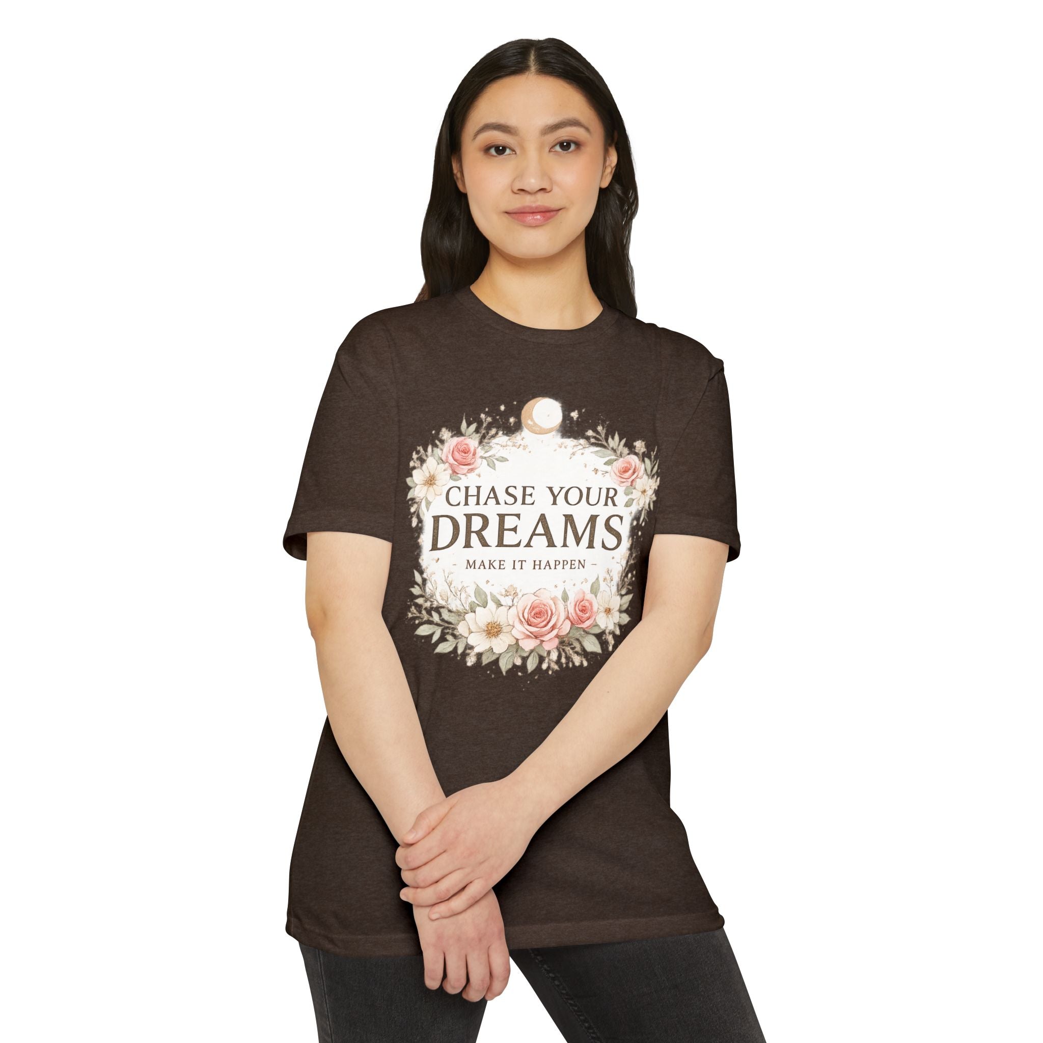 Chase Your Dreams Floral T-Shirt — Inspirational Quote Tee