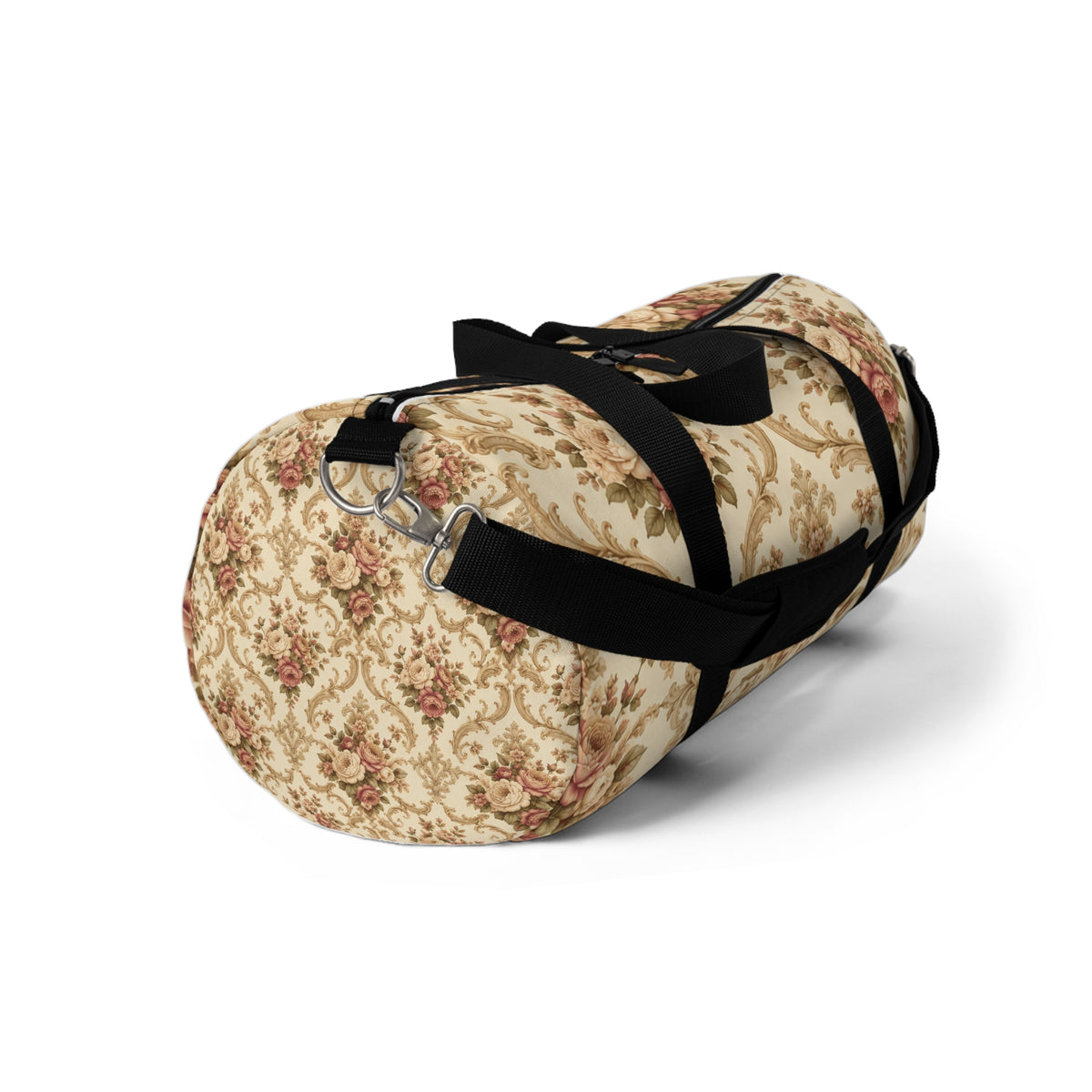 Vintage Floral Duffel Bag — Cream Rose Travel Gym Bag