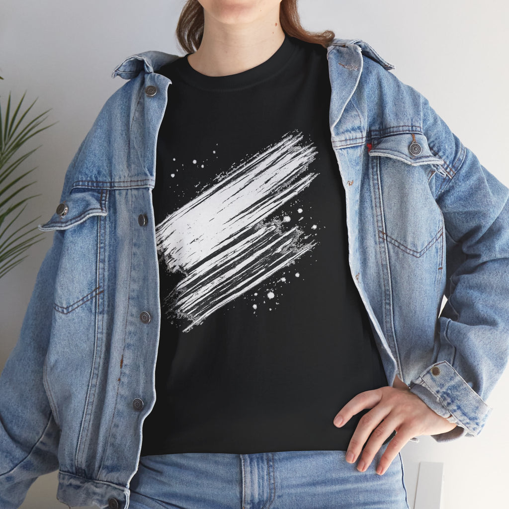 Abstract Brushstroke T-Shirt — Minimal Black Paint Stroke Tee
