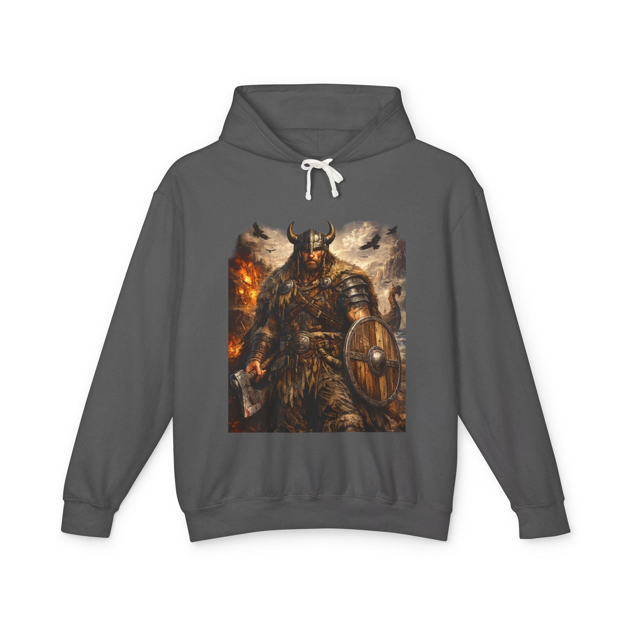 Viking Warrior Hoodie — "Forge Your Legend" Shield & Helmet Sweatshirt