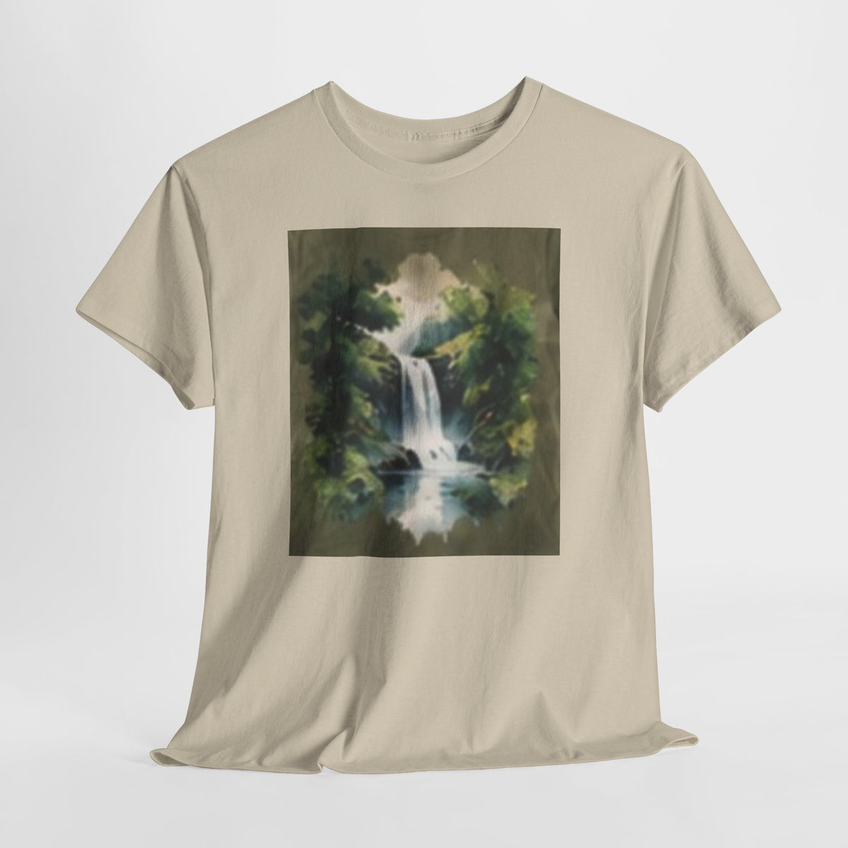 Waterfall Landscape T-Shirt — Vintage Forest Nature Tee