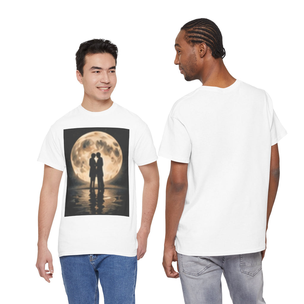 Moonlight Kiss T‑Shirt — Romantic Couple Silhouette Tee