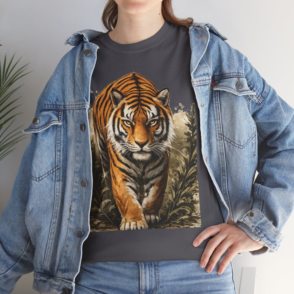 Tiger Stroll Graphic Tee — Majestic Tiger Vintage-Style T-Shirt