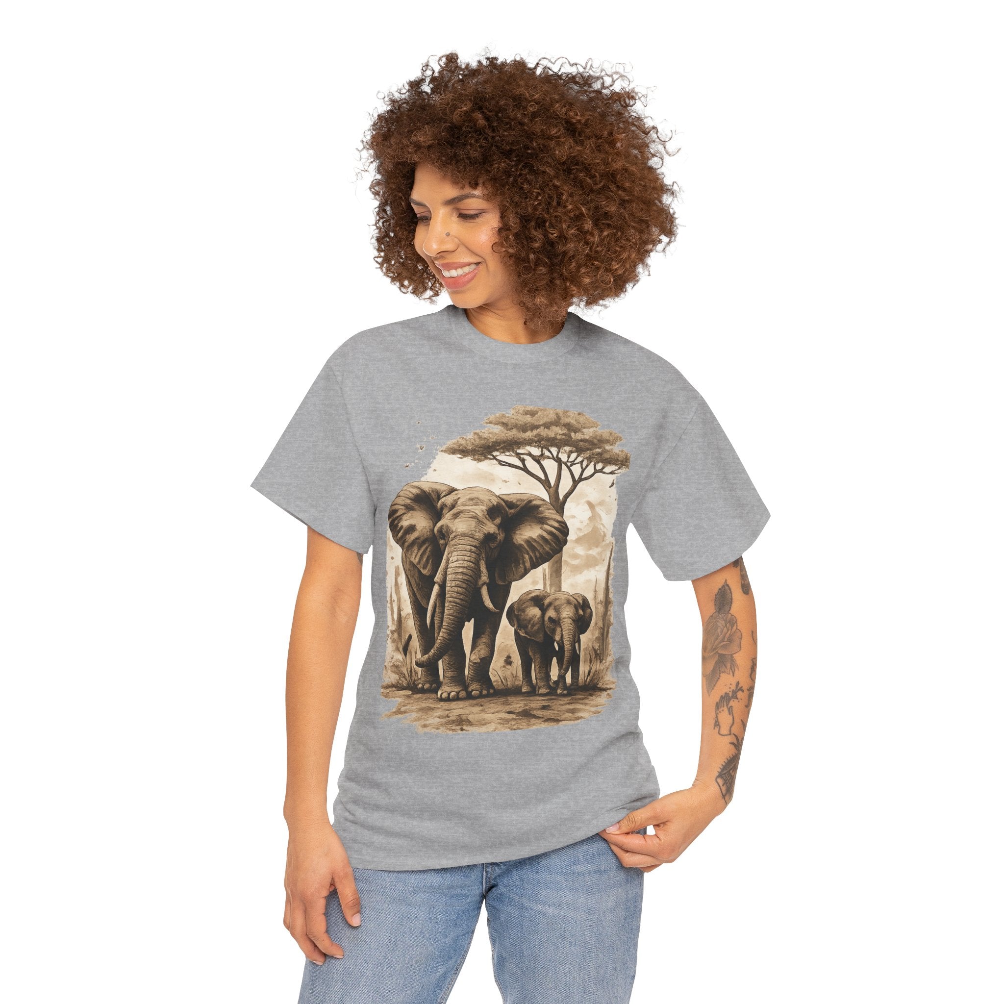 Elephant Family Tee — Vintage Safari Wildlife T-Shirt