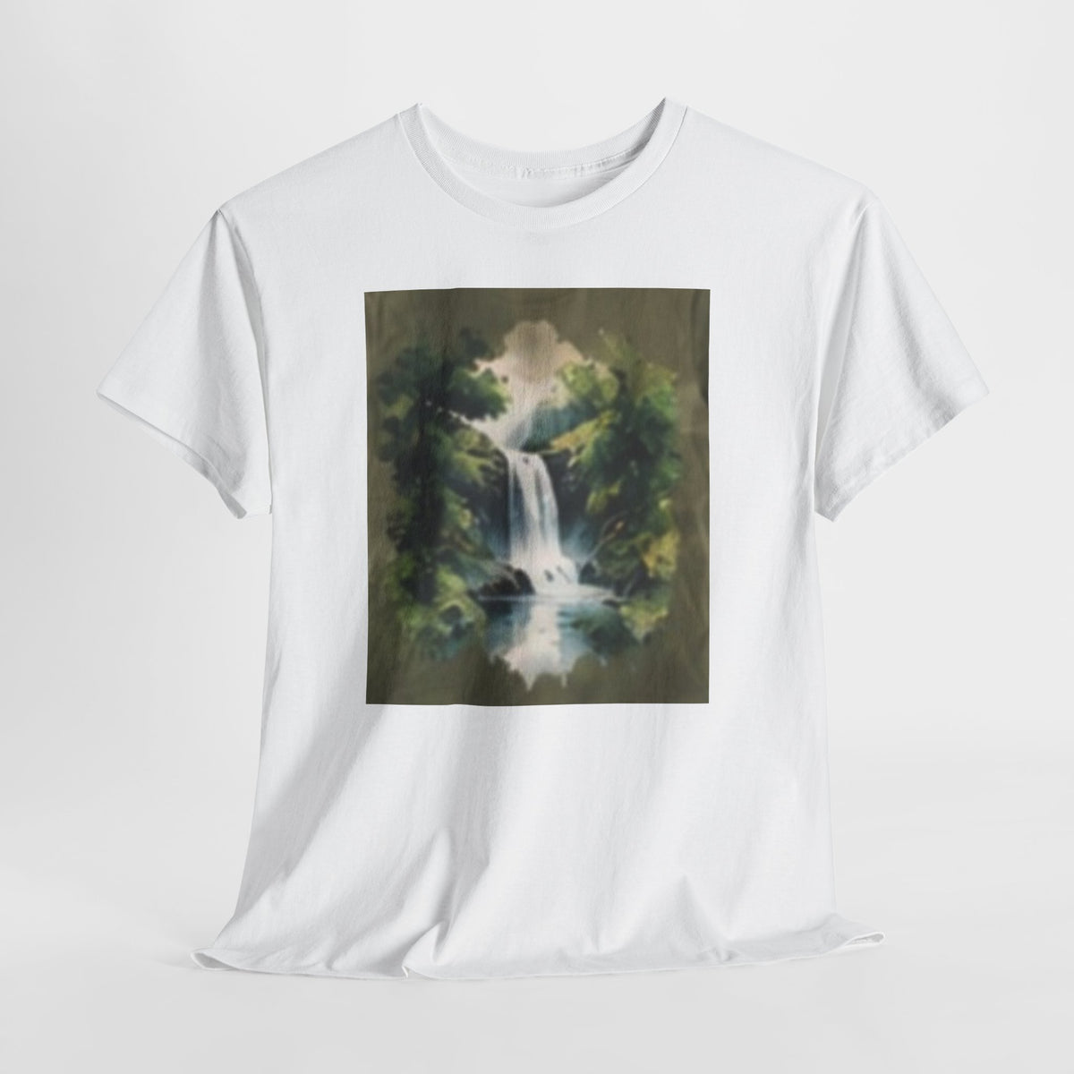 Waterfall Landscape T-Shirt — Vintage Forest Nature Tee
