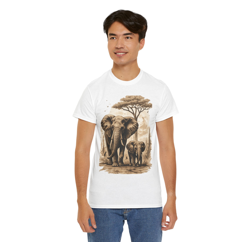 Elephant Family Tee — Vintage Safari Wildlife T-Shirt