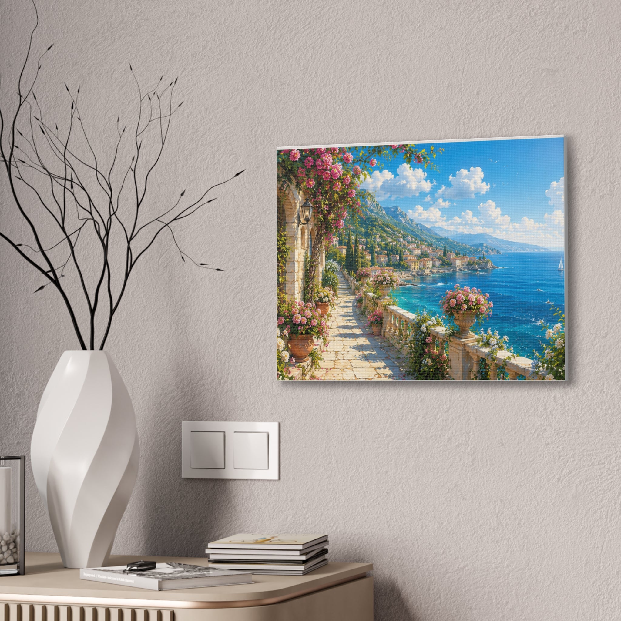Canvas Print — Mediterranean Seaside Terrace Wall Art