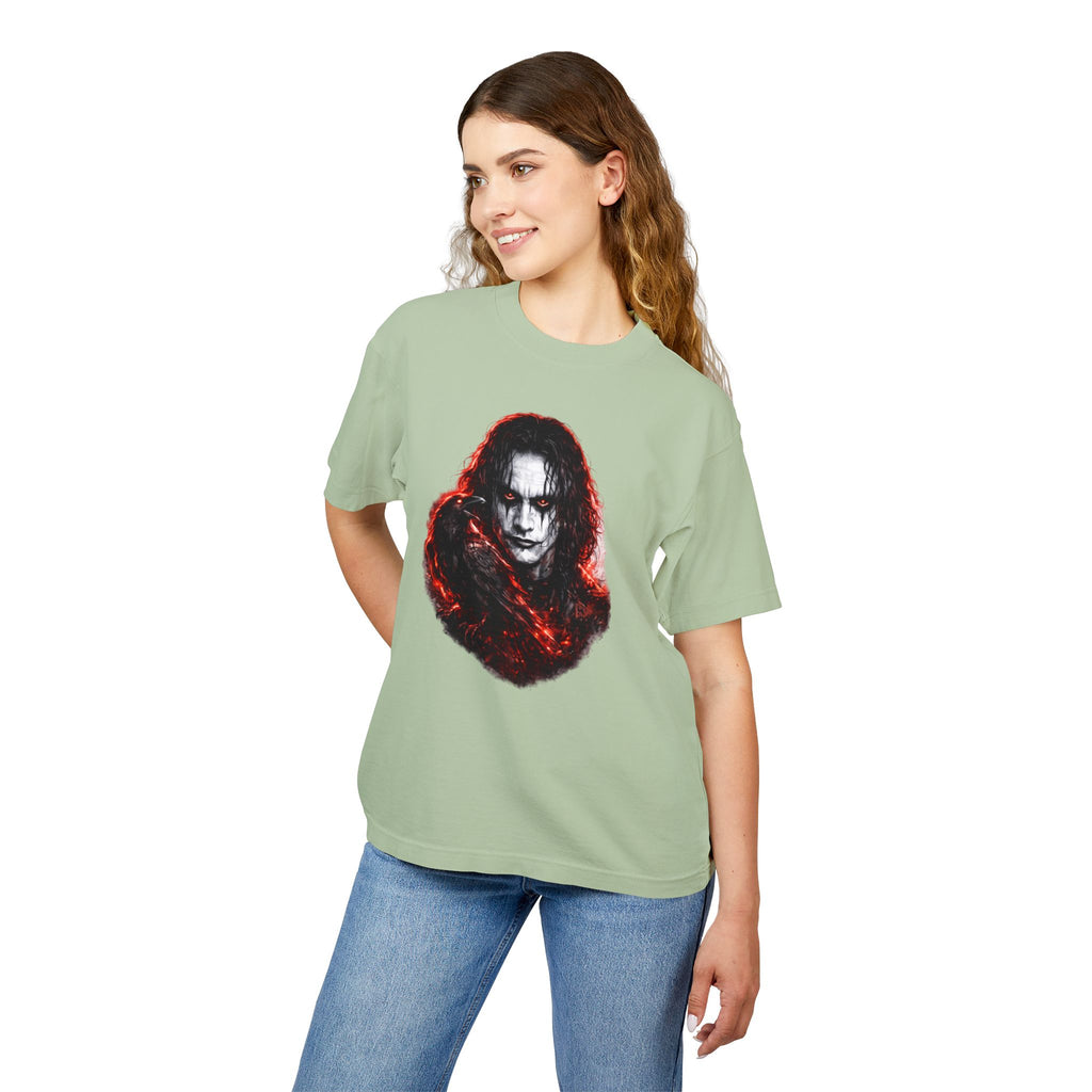 Horror Portrait Tee — Dark Red Smoke Graphic T-Shirt