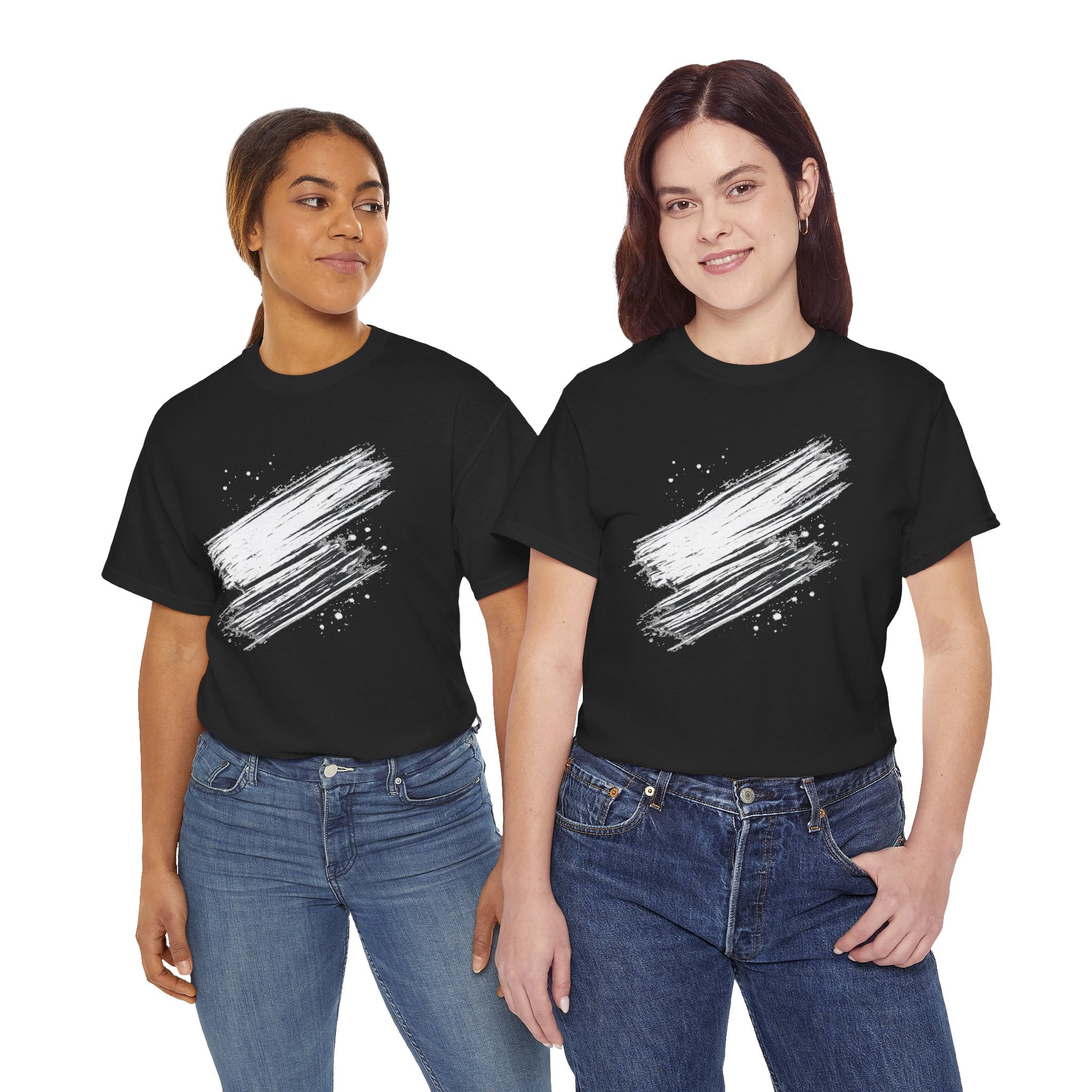 Abstract Brushstroke T-Shirt — Minimal Black Paint Stroke Tee