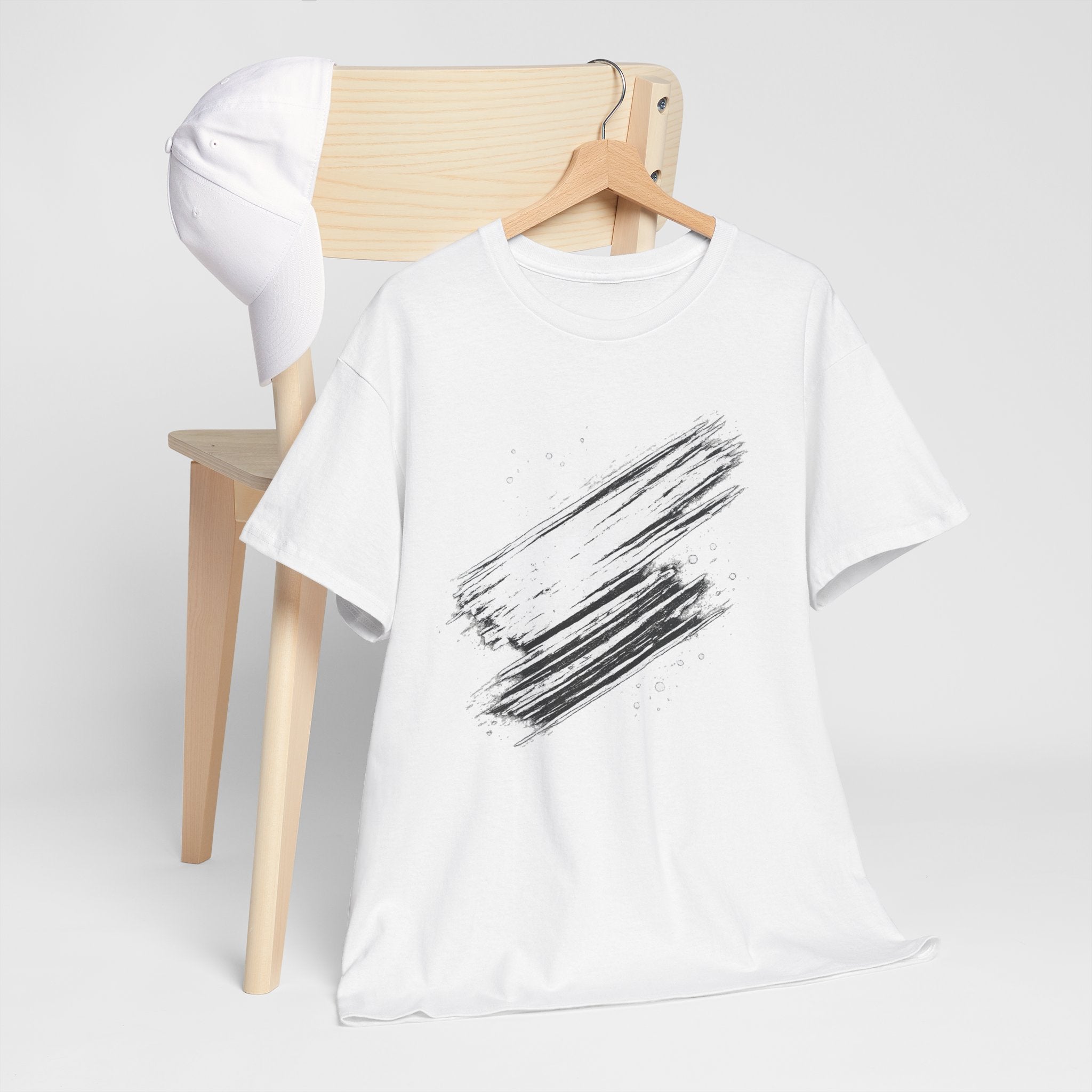 Abstract Brushstroke T-Shirt — Minimal Black Paint Stroke Tee