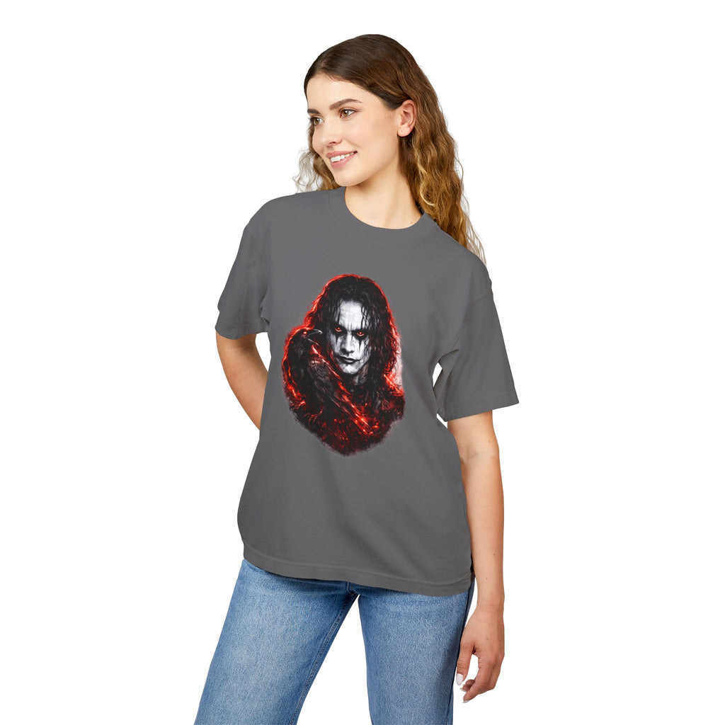 Horror Portrait Tee — Dark Red Smoke Graphic T-Shirt
