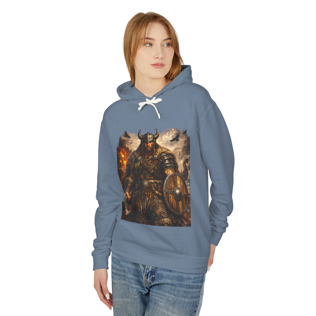 Viking Warrior Hoodie — "Forge Your Legend" Shield & Helmet Sweatshirt