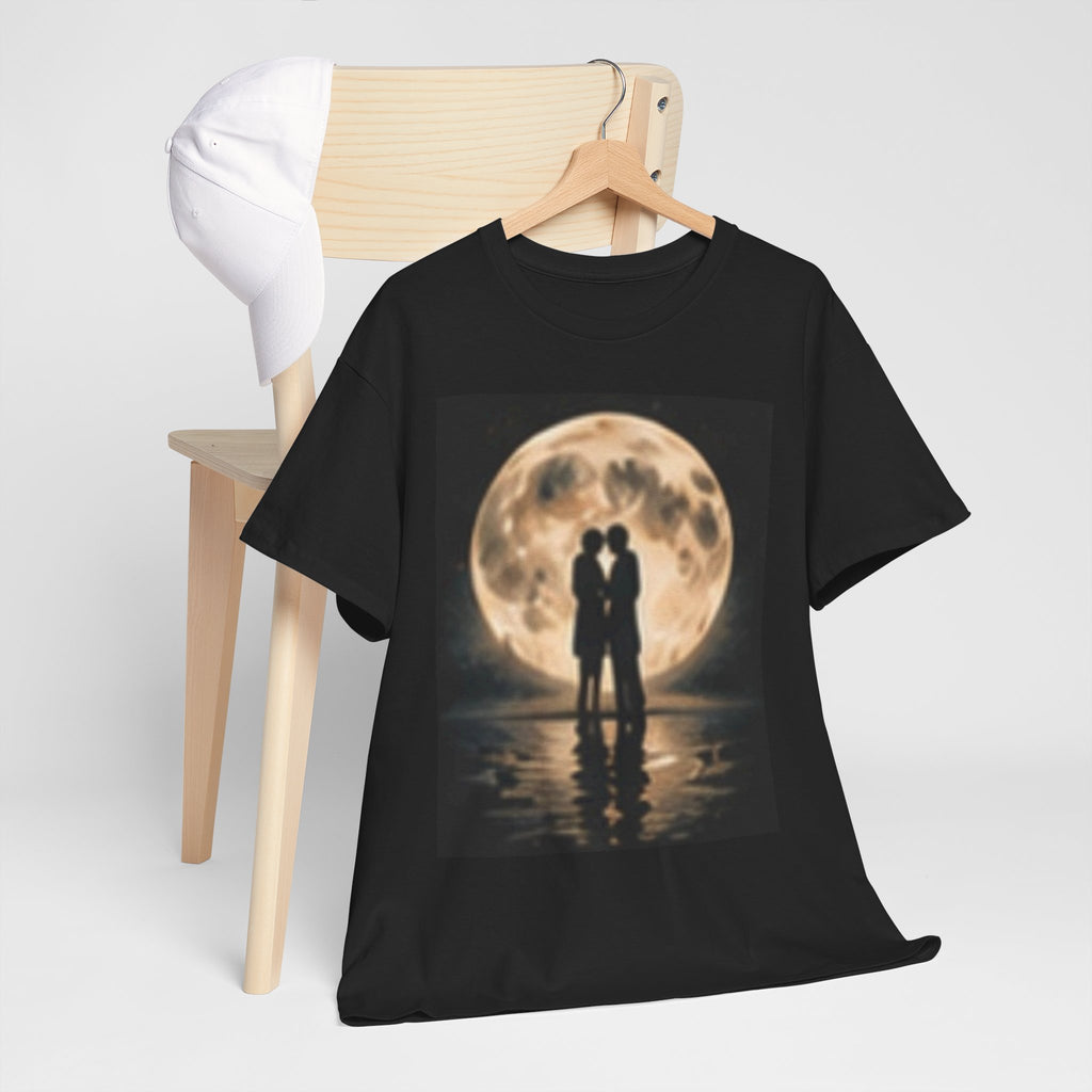 Moonlight Kiss T‑Shirt — Romantic Couple Silhouette Tee