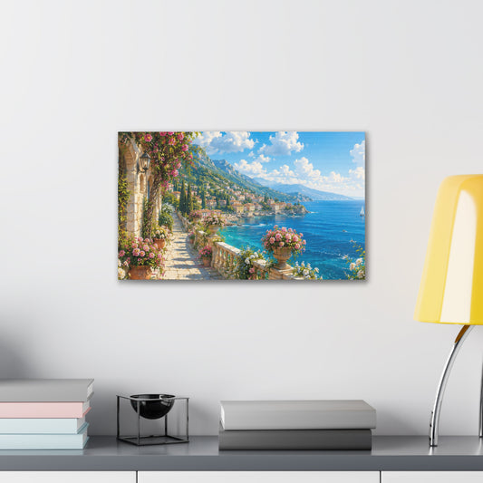 Canvas Print — Mediterranean Seaside Terrace Wall Art