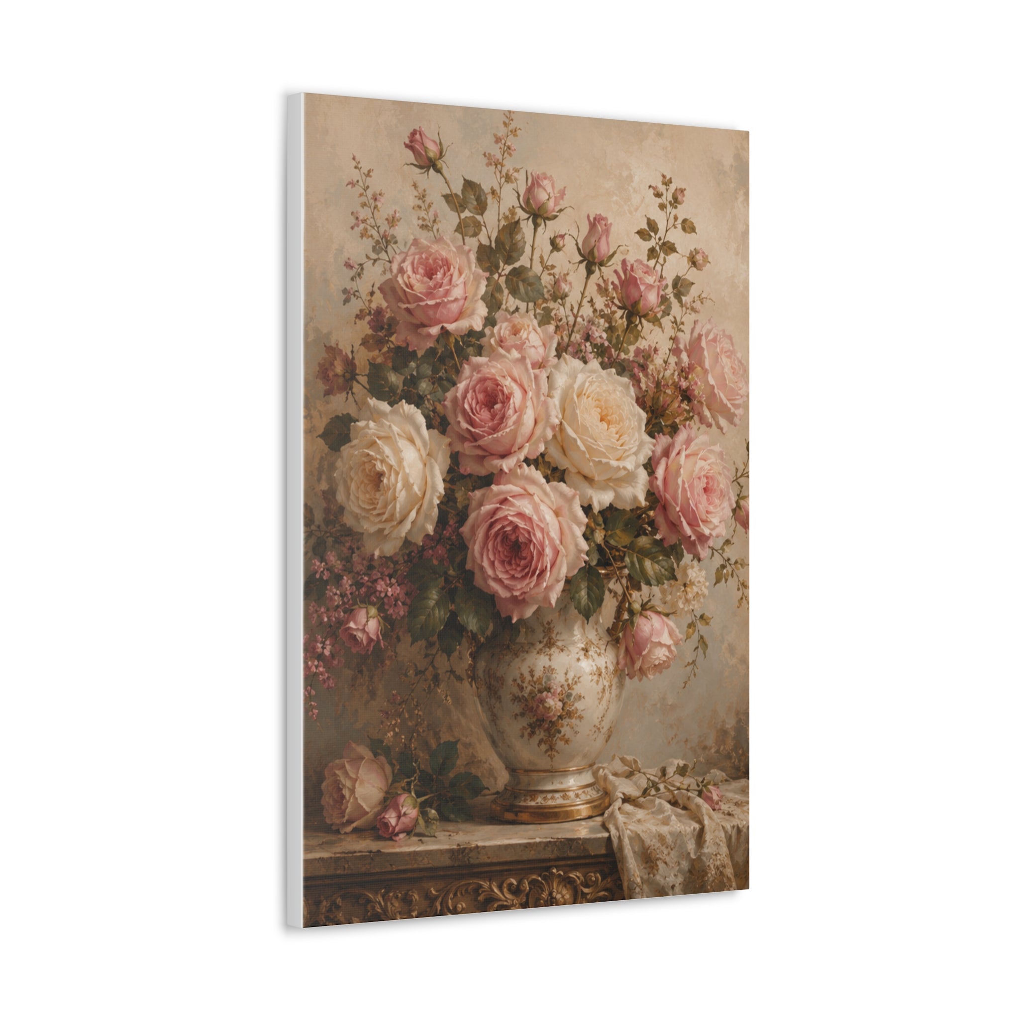 Vintage Rose Bouquet Canvas Print