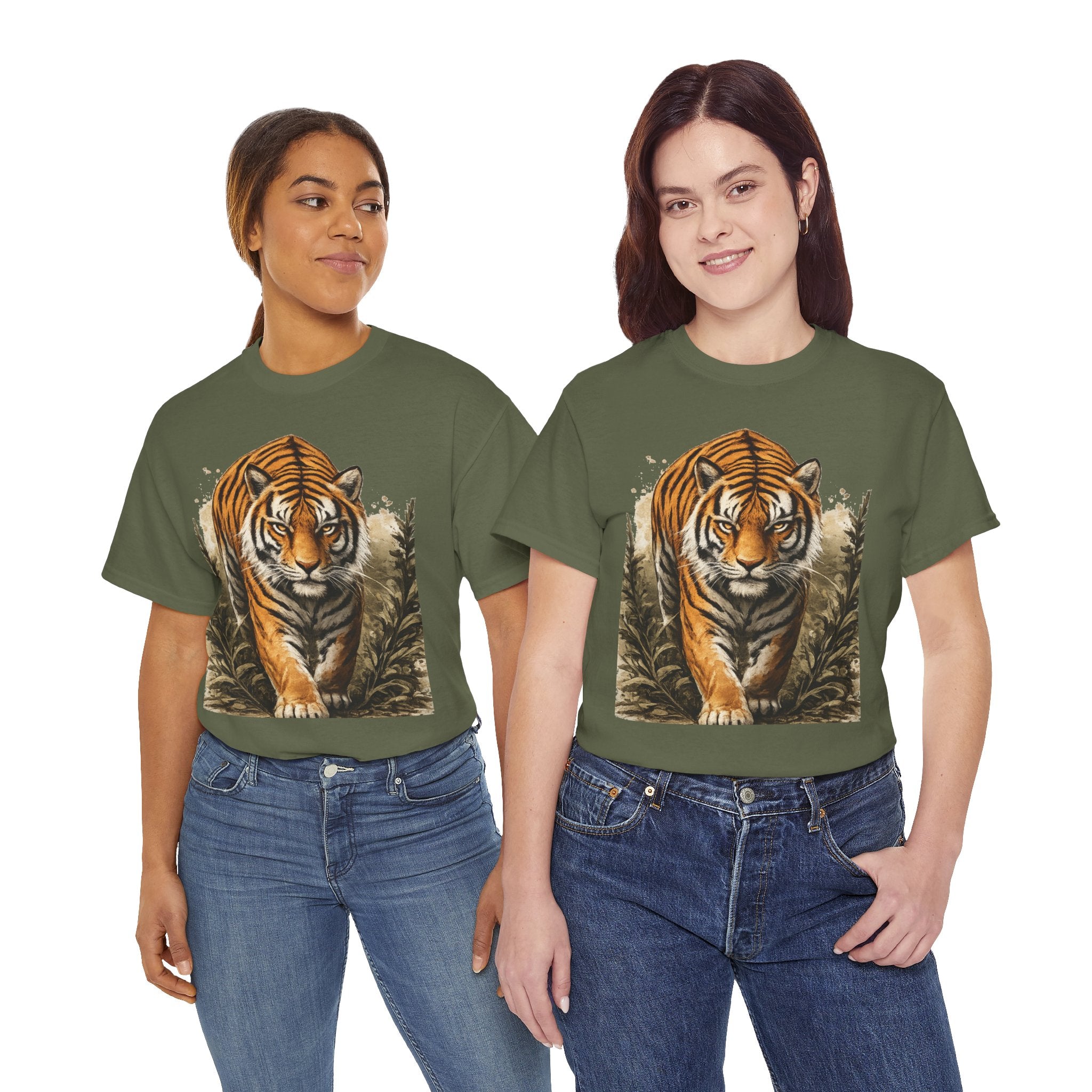 Tiger Stroll Graphic Tee — Majestic Tiger Vintage-Style T-Shirt