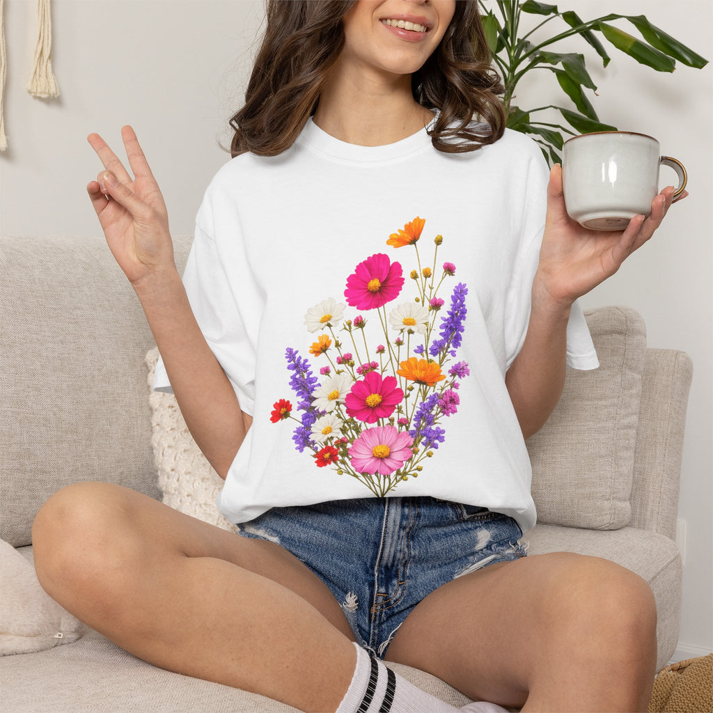 Floral Bouquet T-Shirt — Vintage Wildflower Garden Tee