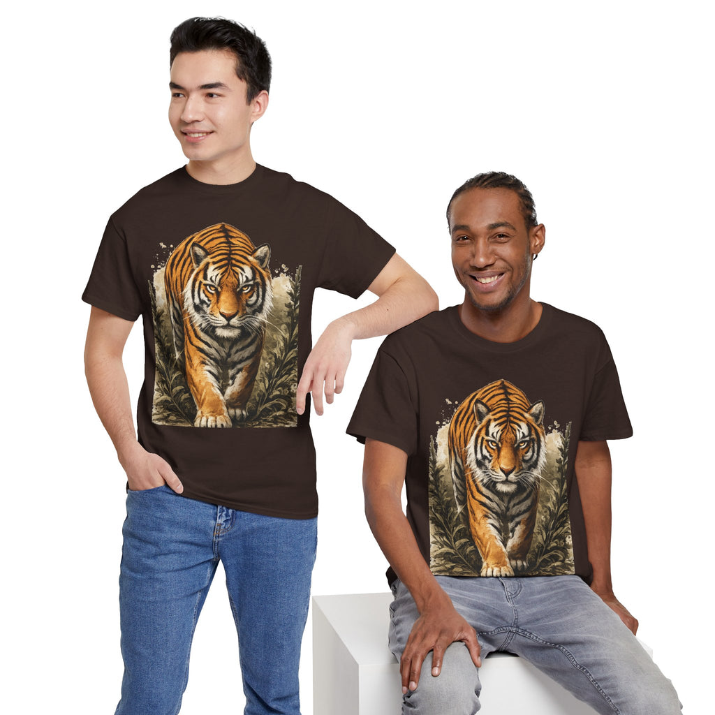 Tiger Stroll Graphic Tee — Majestic Tiger Vintage-Style T-Shirt