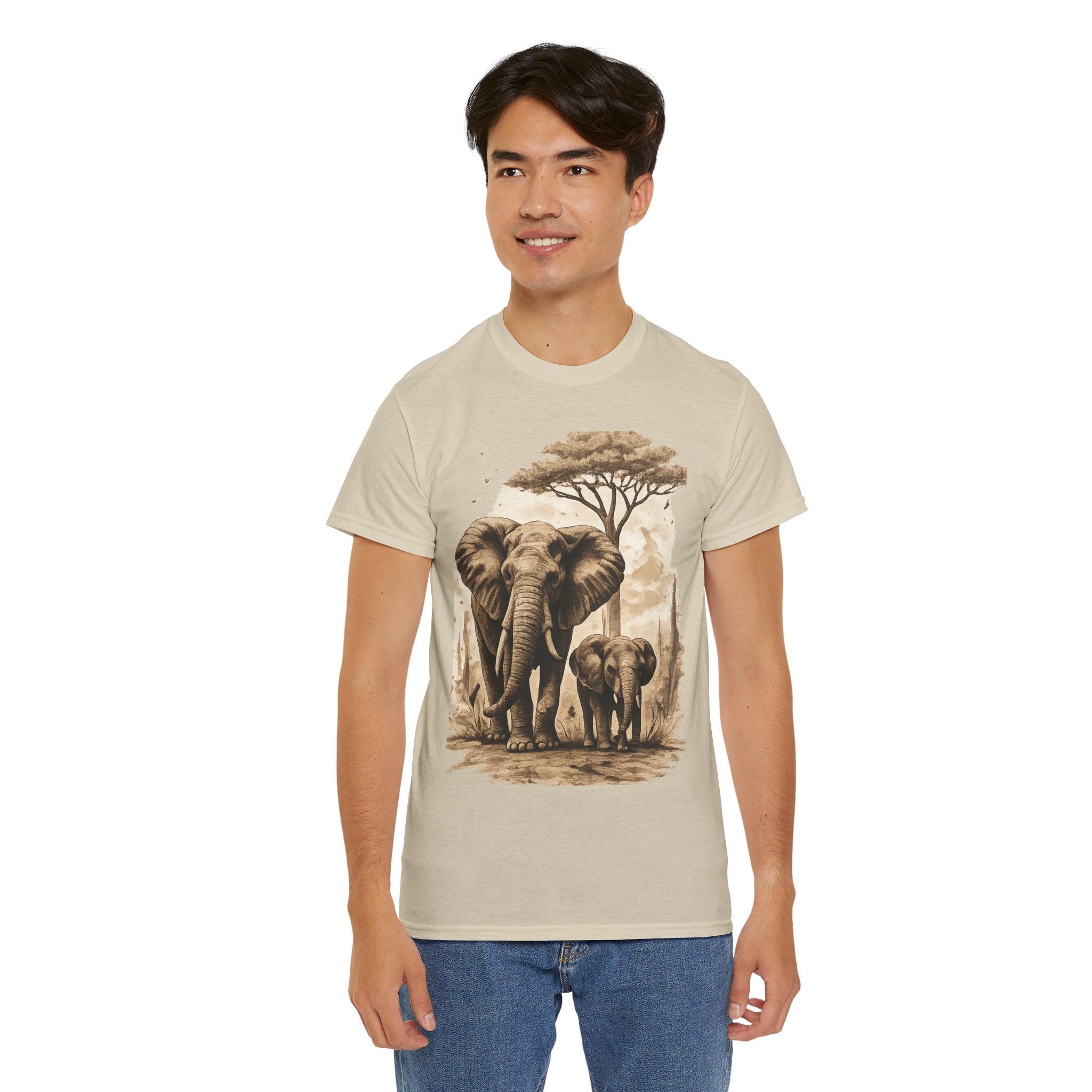 Elephant Family Tee — Vintage Safari Wildlife T-Shirt