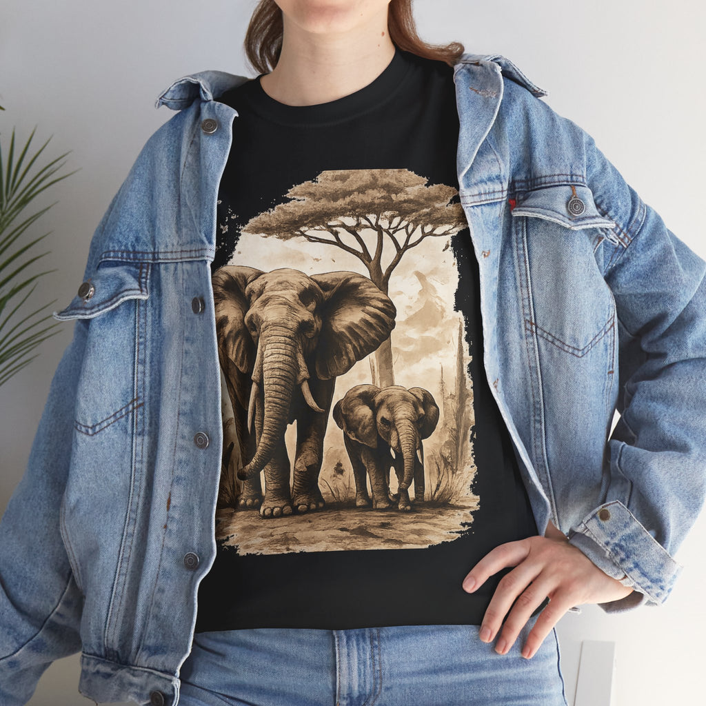 Elephant Family Tee — Vintage Safari Wildlife T-Shirt