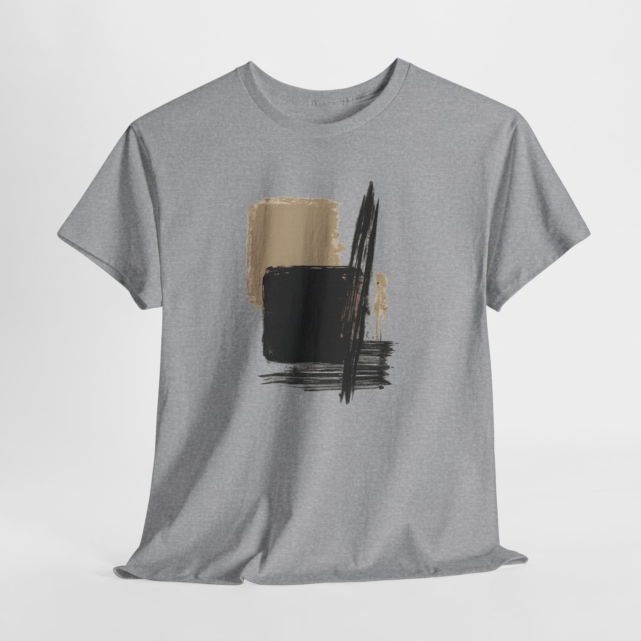 Abstract Brushstroke Tee — Minimal Neutral Art Graphic T-Shirt