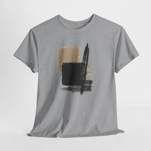 Abstract Brushstroke Tee — Minimal Neutral Art Graphic T-Shirt