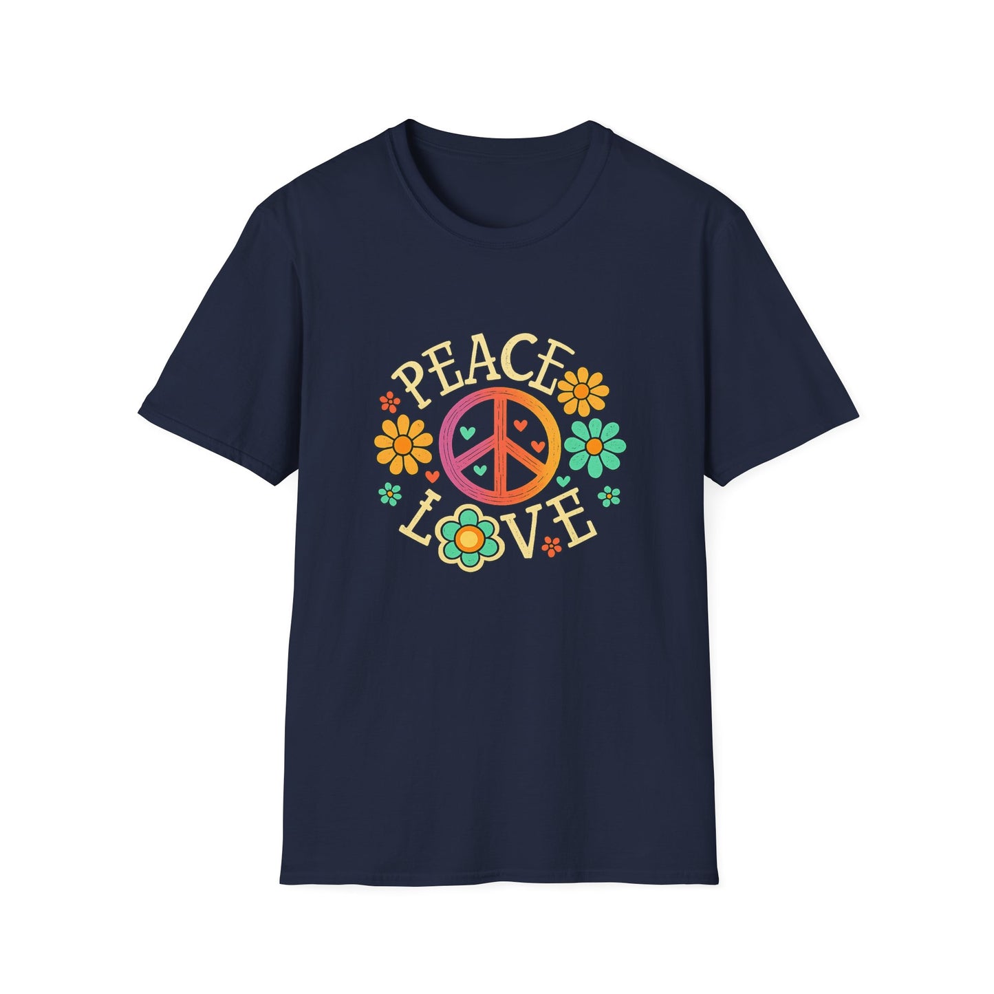 Peace & Love T-Shirt — Retro Flower Peace Sign Tee