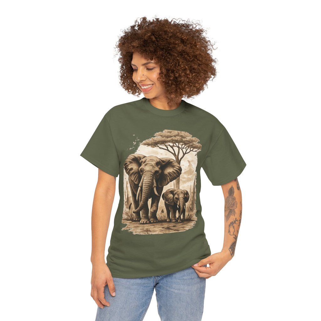 Elephant Family Tee — Vintage Safari Wildlife T-Shirt