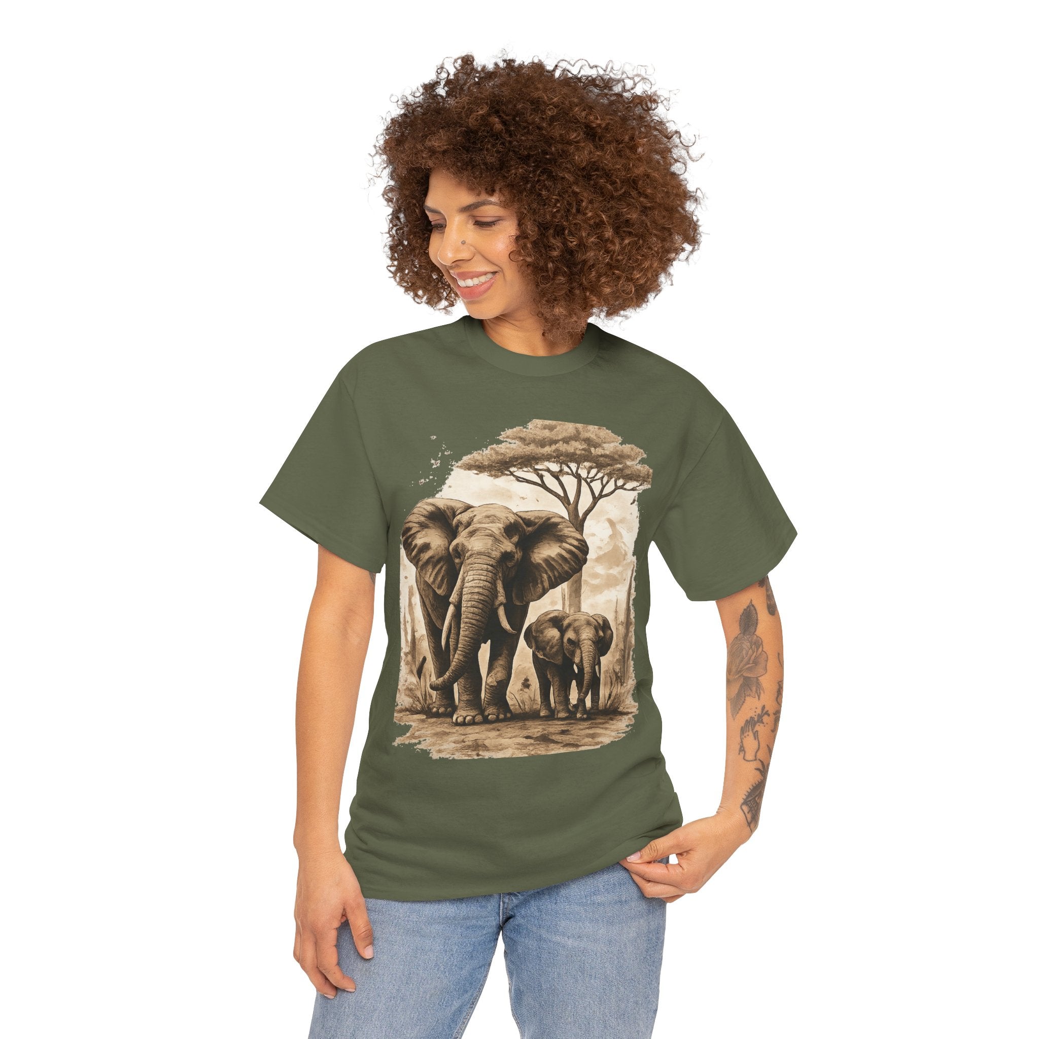 Elephant Family Tee — Vintage Safari Wildlife T-Shirt