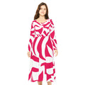 Pink Abstract Floral Dance Dress — Women's Long Sleeve Twirl Dress