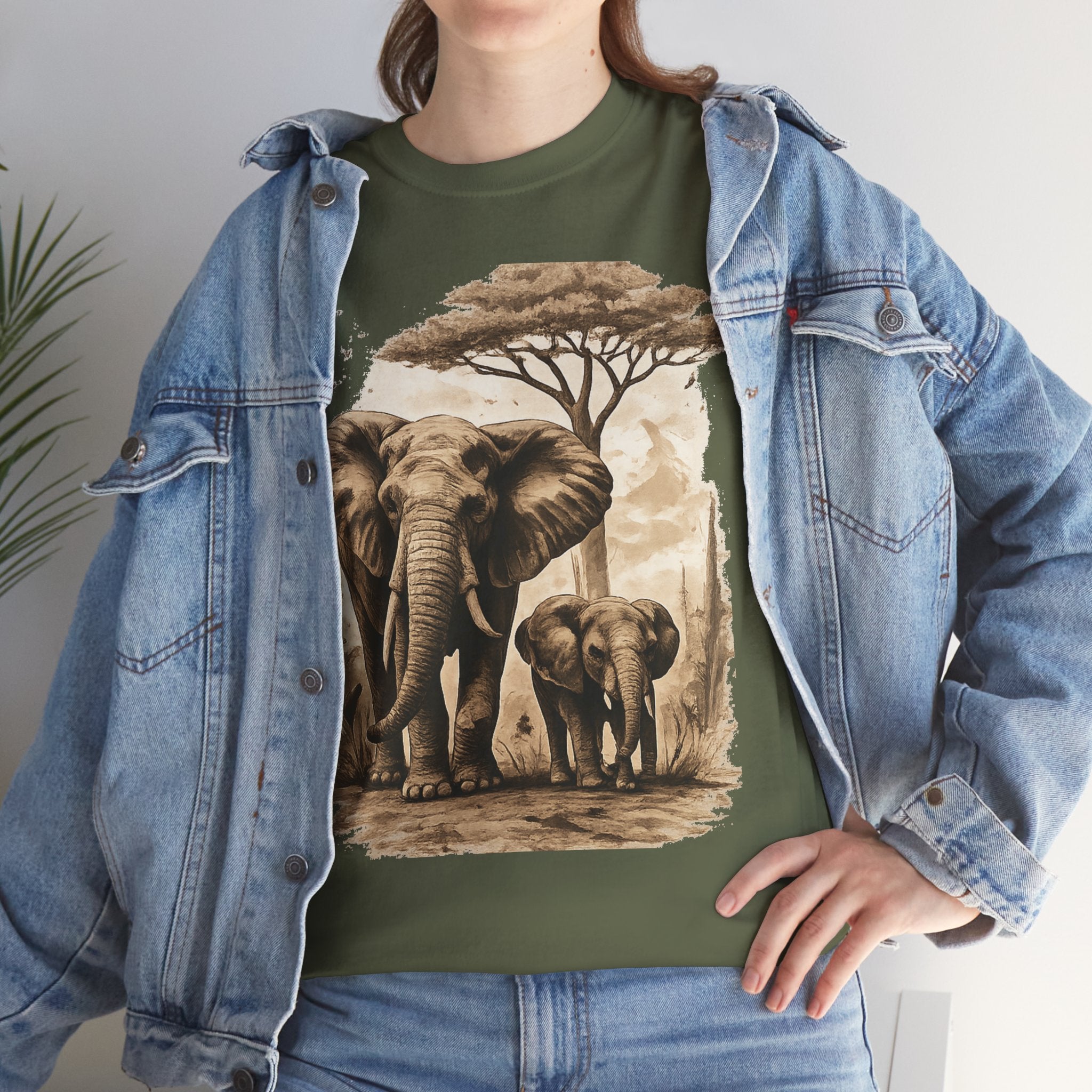 Elephant Family Tee — Vintage Safari Wildlife T-Shirt