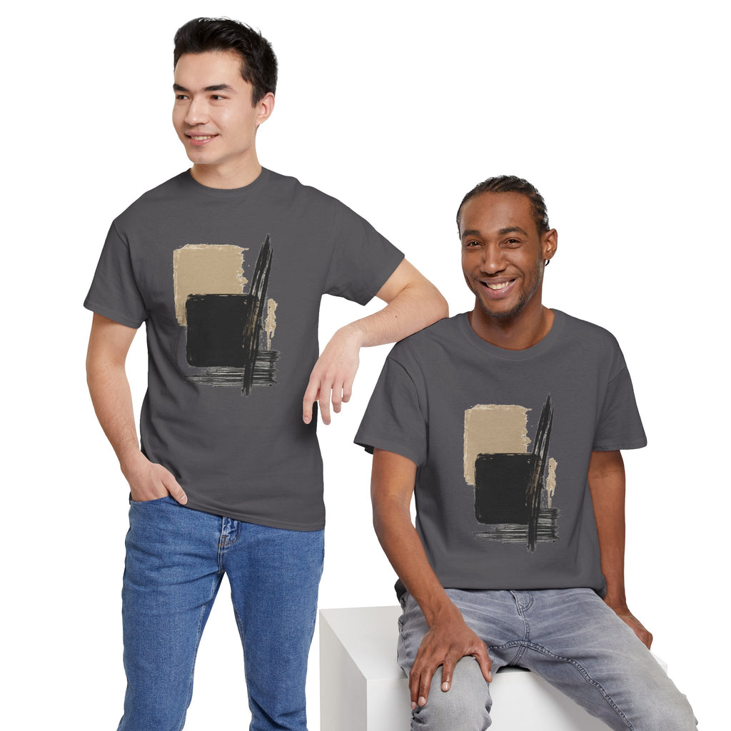 Abstract Brushstroke Tee — Minimal Neutral Art Graphic T-Shirt