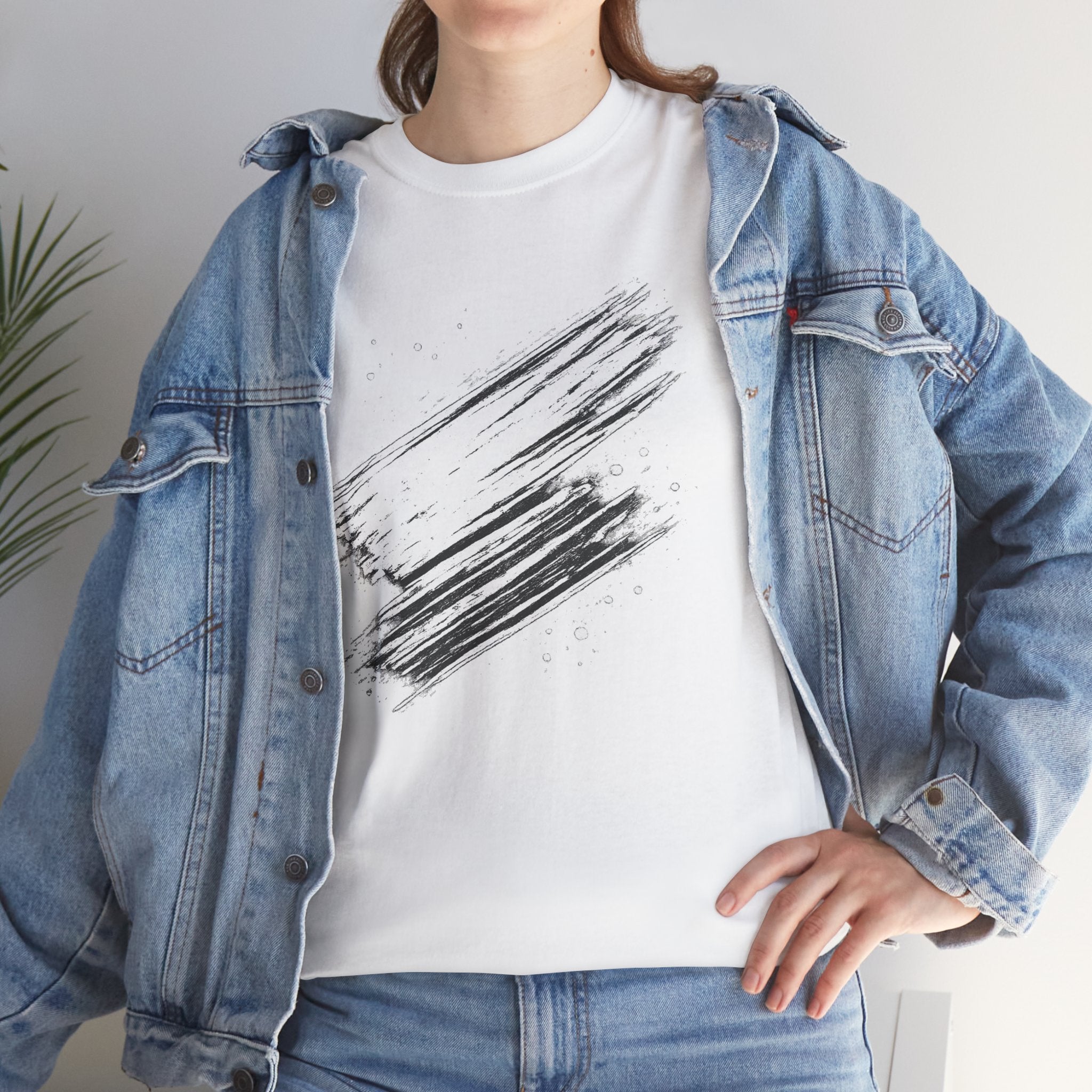 Abstract Brushstroke T-Shirt — Minimal Black Paint Stroke Tee