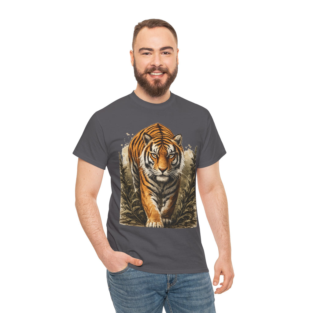 Tiger Stroll Graphic Tee — Majestic Tiger Vintage-Style T-Shirt