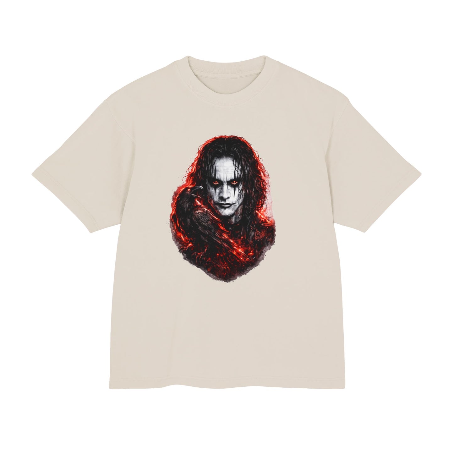 Horror Portrait Tee — Dark Red Smoke Graphic T-Shirt